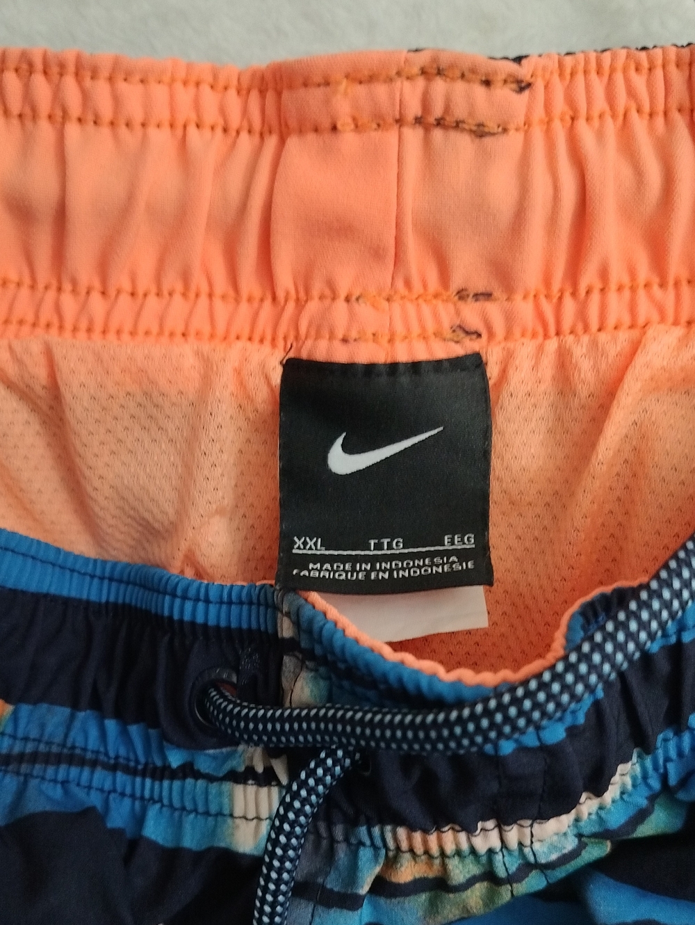Nike Striped Drawstring Mesh Lined Swim Trunks Men's XXL Read - Picture 2 of 3